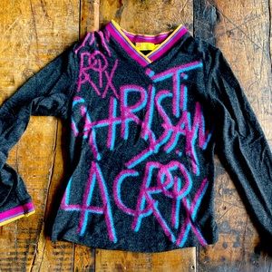 Christian LaCroix Bazar kids sweater with Graffiti ‘spray paint’, sz 8